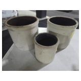 (3) Stoneware Crocks