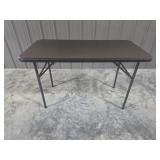4' Portable Plastic Folding Table (Black)