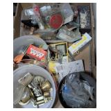 Flat of Misc. Screws, fuses, door knobs & hardware