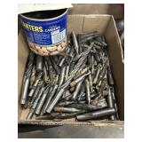 Box of assorted endmills -most less than 1/2' dia.
