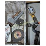 Tub of Misc. tool, hitch, light