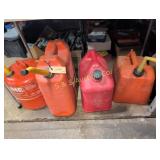 (4) Large Gas Cans 3 plastic one metal