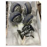 4- 5' casters   straight & swivel