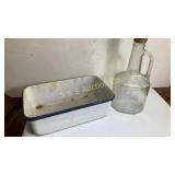 Vintage Crown Royal cap bottle with enamel pan