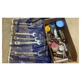 Wrenches clamps and flashlights