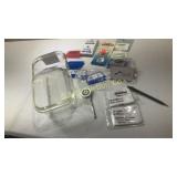 Eyeglass repair kits in Pyrex dish