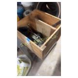 Wooden crate with contents