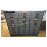 30 drawer metal cabinet 39' x 34'