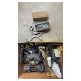 Flat of various tools and hardware