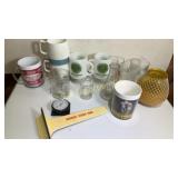 Various glassware and ice scraper