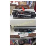 Vintage Automobile AM radio and modern tape deck