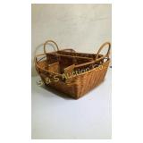 Wicker basket organizer