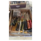 Flat of screwdrivers and small hex drivers