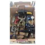 Clamps and caulk gun