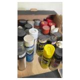 Various aerosol cans