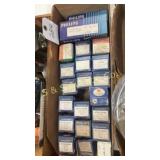 Box of lights bulbs lamps