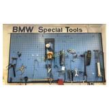 BMW speciality tool wall with sign