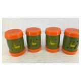 (2) set plastic tomtom drums salt & pepper shakers