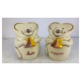 Plastic mice w/ cheese salt & pepper shakers