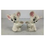 (2) small mice napkin holders 3' x 2' x 1'