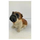 4' tall English Bulldog ceramic coin bank, chipped