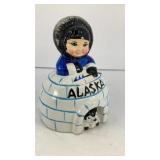 Alaskan Eskimo w/ Igloo ceramic bank, 5' tall