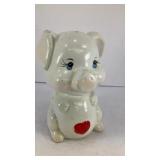 Pig w/ heart on belly ceramic piggy bank 5.5' tall