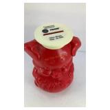 6.5' red plastic piggy bank, Trane open house 1988