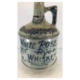 White Rose rye whisky jug (has crack) 7' x 5.5'