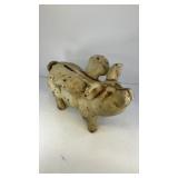 Cast iron flying pig piggy bank 10'x7'x6'