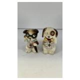 Fancy dogs w/ rhinestone eyes salt & pepper shaker
