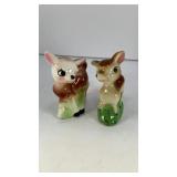 Cute baby deer ceramic salt and pepper shakers