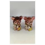 Fancy mice w/ rhinestone eyes salt & pepper shaker