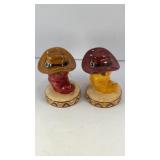 Peppers wearing hats ceramic salt & pepper shakers