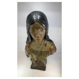 Minnehaha Native American bust ceramic sculpture