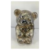 Metal teddy bear piggy bank 6' T