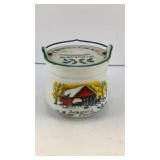 Porcelain Enesco seasons greeting pot bank 3.5' T
