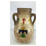 Southwestern style ceramic double handled vase/jar
