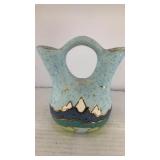 Ceramic vase w/ mountains & stream 5' x 4'