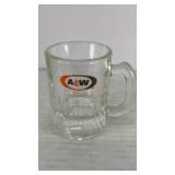 Small glass A&W root beer mug 3.25' x 2'