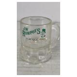 J.W. Rumphe's Dubuque, IA advertising plastic mug