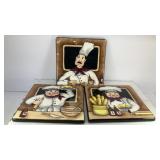 (3) ceramic trivets / wall hangings of bakers