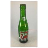 Glass 7oz 7-Up bottle (open, empty)