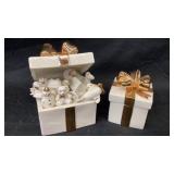 (2) Porcelain Christmas boxes (1) musical