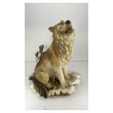 Howling wolf in snow resin sculpture 12'x8'x6'