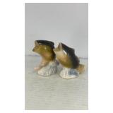 Small porcelain bass salt & pepper shakers