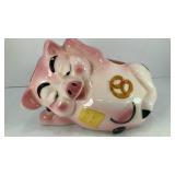 Ceramic sleepy snack pig bank 7.5'