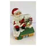 Ceramic Santa on the roof bank 5.5' T