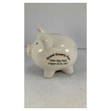 Ceramic piggy bank Grant Co Fair Bank 4.5' L