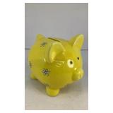 Ceramic yellow pig Dubuque Diamond Jo bank 4.5'